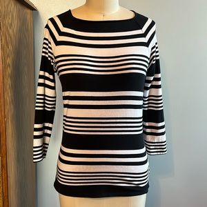 Chaps blue and white striped top